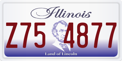 IL license plate Z754877