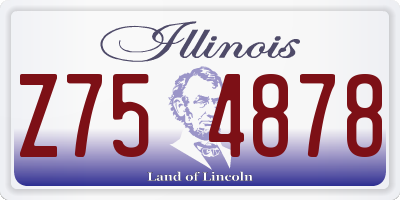 IL license plate Z754878
