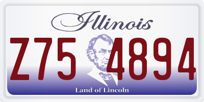 IL license plate Z754894