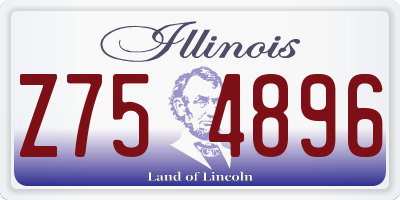 IL license plate Z754896