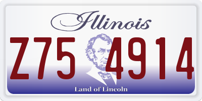 IL license plate Z754914
