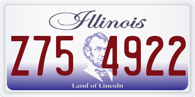 IL license plate Z754922