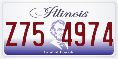 IL license plate Z754974