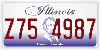 IL license plate Z754987