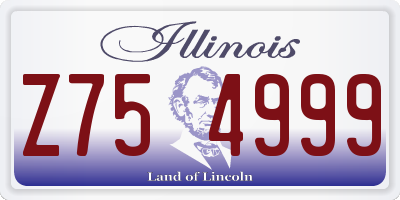 IL license plate Z754999