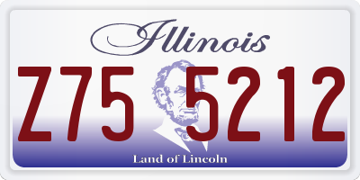 IL license plate Z755212