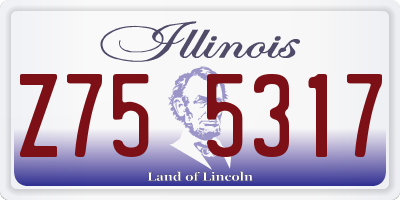 IL license plate Z755317