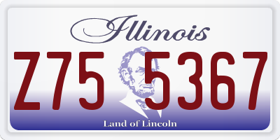 IL license plate Z755367
