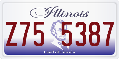 IL license plate Z755387