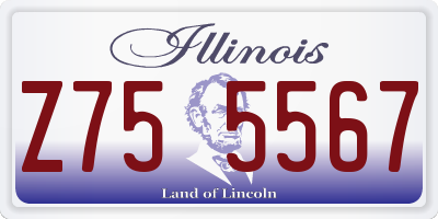 IL license plate Z755567