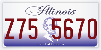 IL license plate Z755670