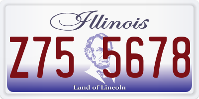 IL license plate Z755678