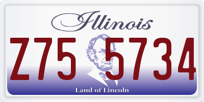 IL license plate Z755734