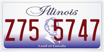 IL license plate Z755747