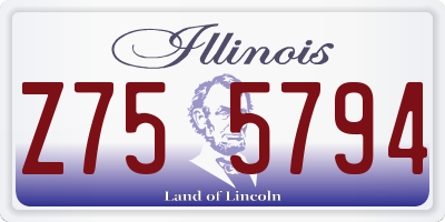 IL license plate Z755794