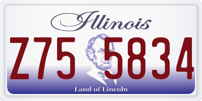 IL license plate Z755834