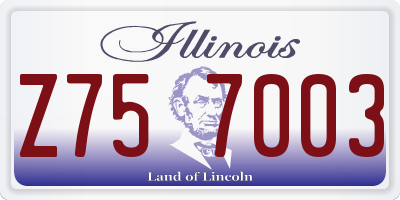 IL license plate Z757003