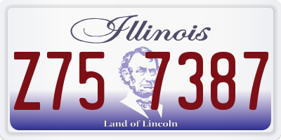 IL license plate Z757387