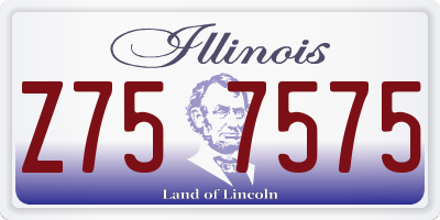 IL license plate Z757575
