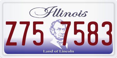 IL license plate Z757583