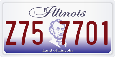 IL license plate Z757701