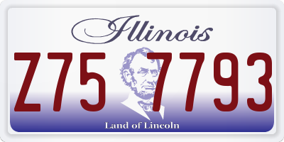 IL license plate Z757793