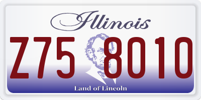 IL license plate Z758010