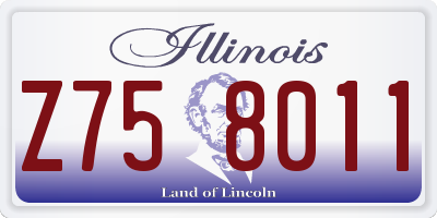 IL license plate Z758011
