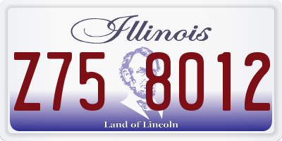 IL license plate Z758012