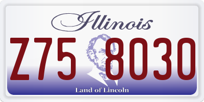 IL license plate Z758030