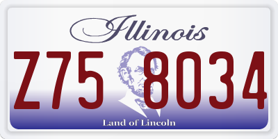 IL license plate Z758034