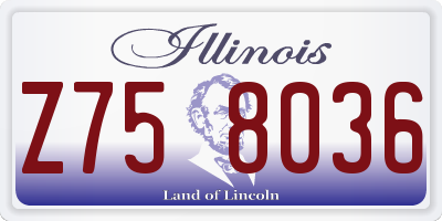IL license plate Z758036