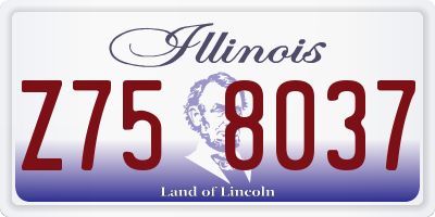 IL license plate Z758037