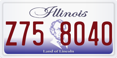 IL license plate Z758040
