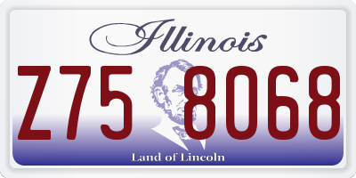 IL license plate Z758068