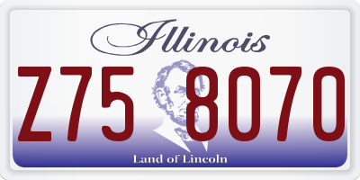 IL license plate Z758070