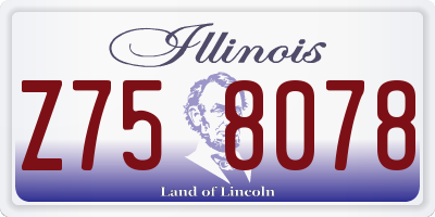 IL license plate Z758078