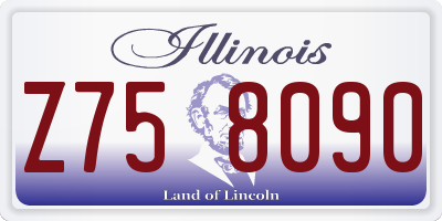 IL license plate Z758090