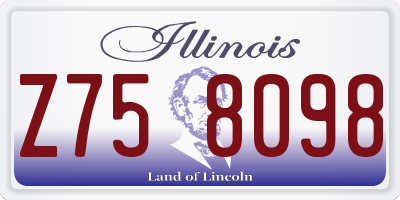 IL license plate Z758098