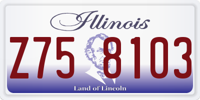 IL license plate Z758103