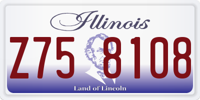 IL license plate Z758108