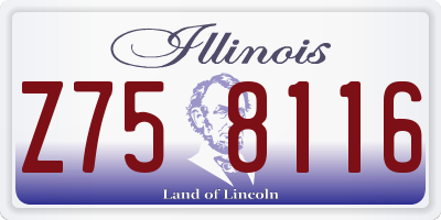 IL license plate Z758116