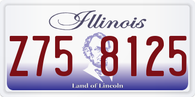 IL license plate Z758125