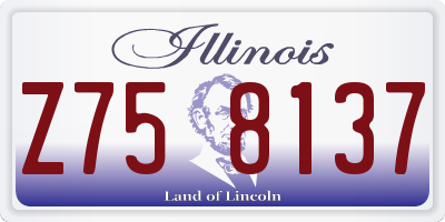 IL license plate Z758137