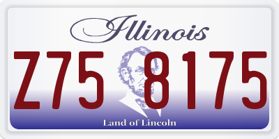 IL license plate Z758175
