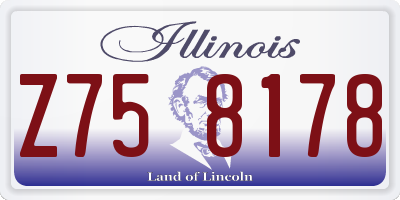 IL license plate Z758178