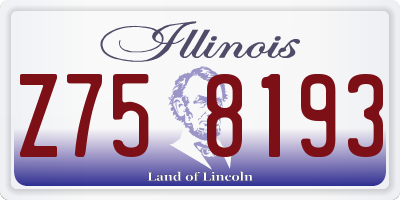 IL license plate Z758193