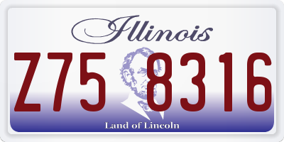 IL license plate Z758316