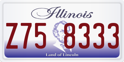 IL license plate Z758333