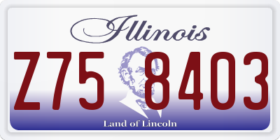 IL license plate Z758403